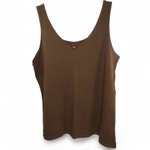 J. JILL Perfect Reversible Tank Brown Sz XL NWOT V-neck Scoop neck